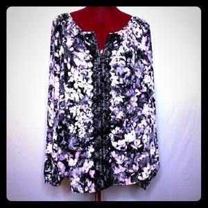 White House Black Market Floral Blouse